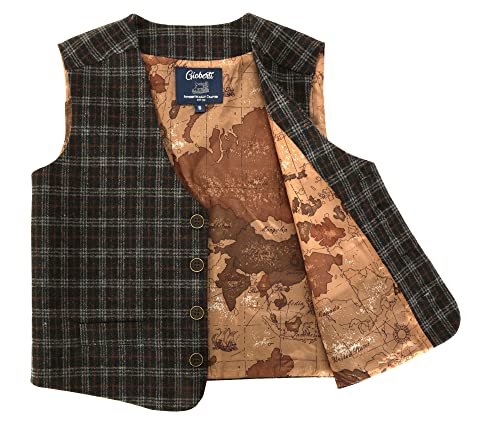 Gioberti Kids and Boys 3pc Tweed Vest with Matching Cap and Bow Tie3