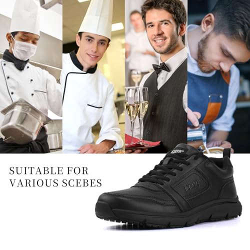 Image of Jacata Non Slip Arch Support Work Shoes for Men /Women Food Service Comfortable Chef Walking Shoes Restaurant Kitchen Crews Health Care Sneakers