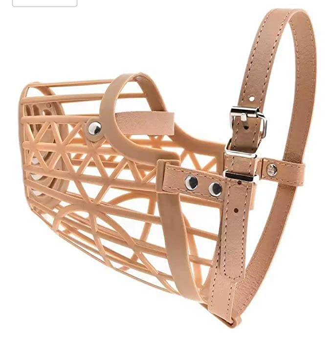 Image of Dog Mouth I Cover Muzzle I Bite Guard with I Adjustable Handy I Strap Collar for Dog I (Muzzle Size-7)
