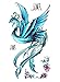 King Horse Tattoo sticker female waterproof blue phoenix pattern peony