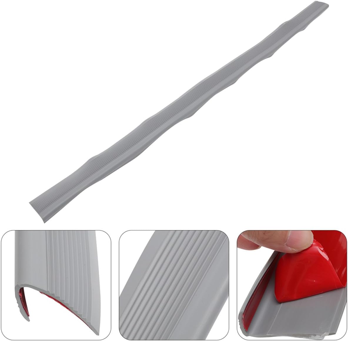Non-slip Stair Tape Anti-skid Strip with Adhesive 2m Gray Vinyl Floor Edging Trim for Indoor Outdoor Stair Steps Safety Grip