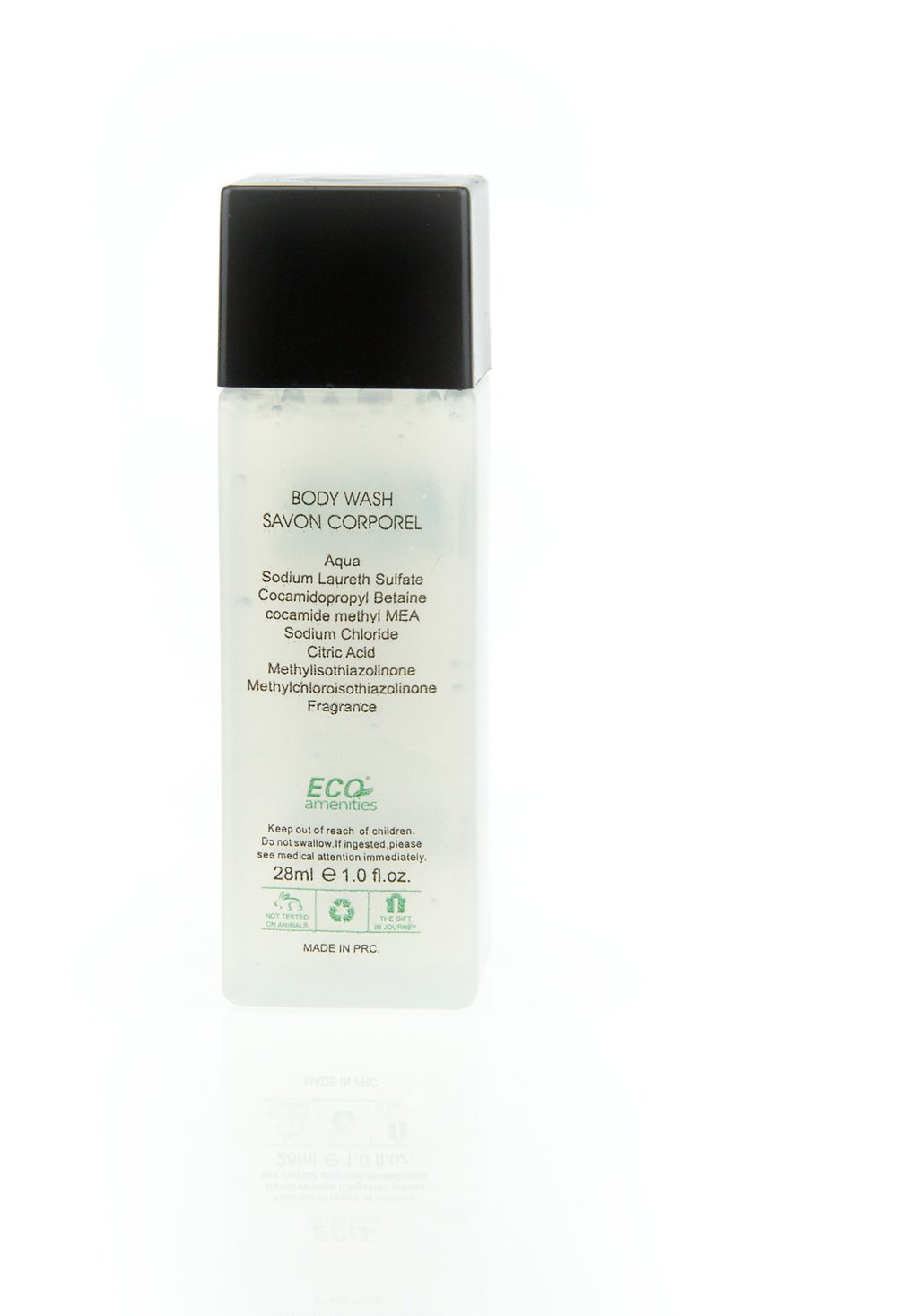 ECO Amenities Luxury Bottle Individually Wrapped 28ml Body Wash, 288 Bottles per Case