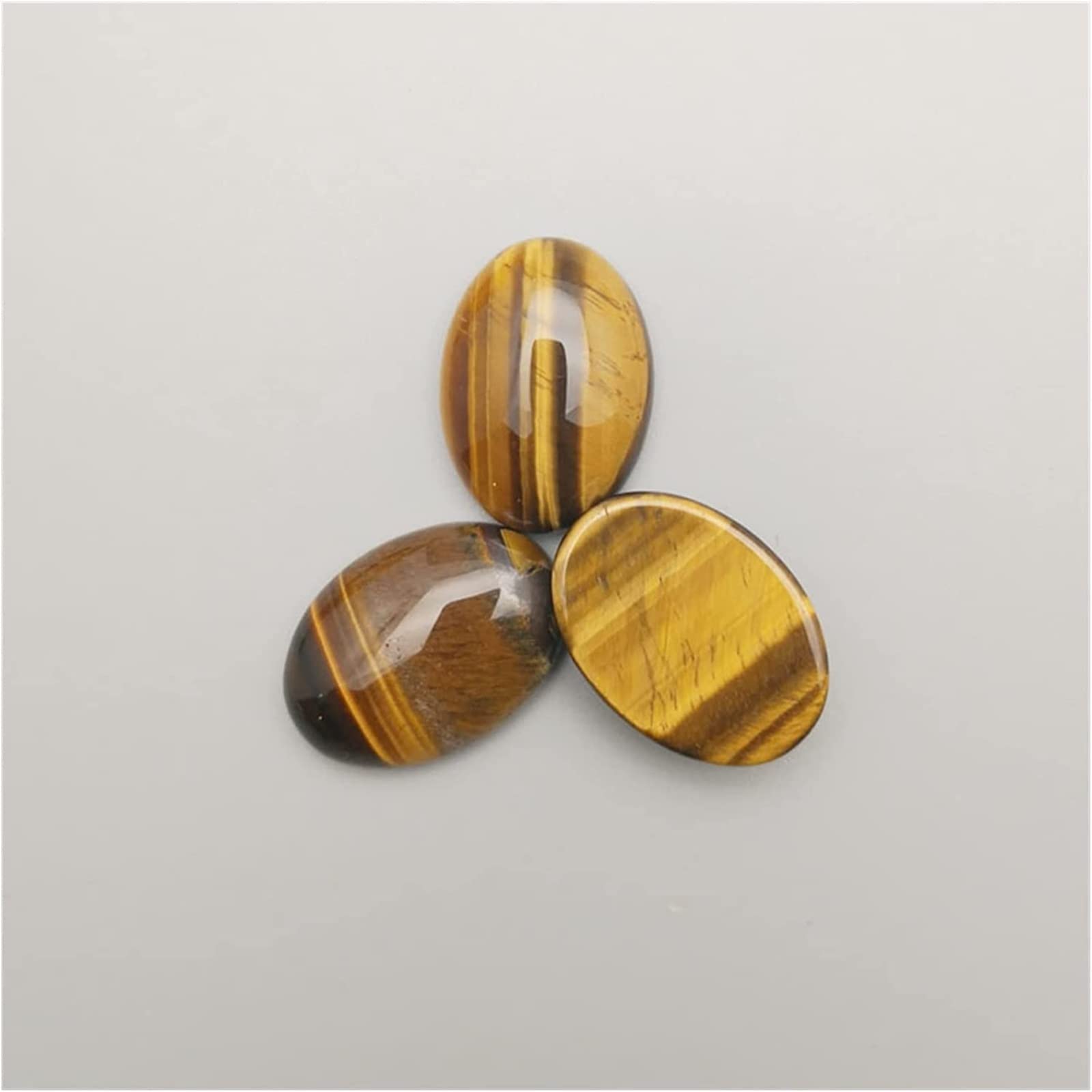 FUDGIO Kamień naturalny, kaboszon, 25 x 18 mm, naturalny kamień, tygrysie oko, koraliki do produkcji biżuterii, kaboszon, modne akcesoria do pierścionków, 20 szt