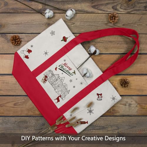 Image of 19x15 Inch Large Canvas Tote Bag | 100% Organic Reusable 330 GSM Cotton Handbag With Zipper Closure and Front Pocket for Shopping, Daily Use, Travel, Grocery, Gifting, Office and Storage