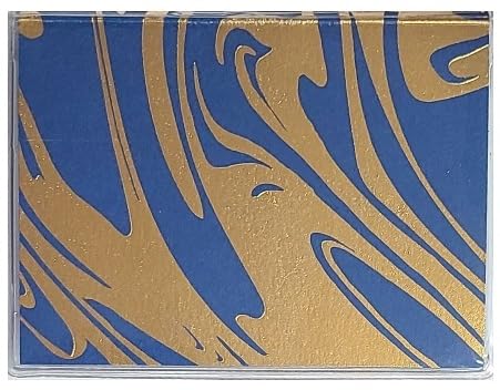 WINGS Craft & Fundraising Supply RFID Debit Credit Card Holder ATM Case, Pretty Patterns (Blue Gold Swirl with 2 Debit Registers)