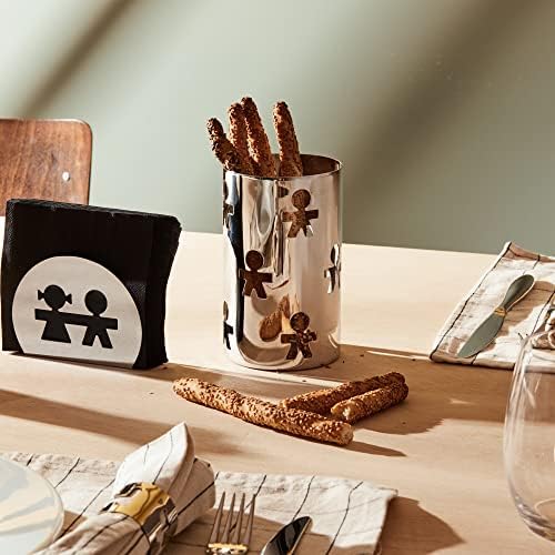 Alessi Girotondo AKK09 Design Breadstick holder with Open-work Decoration Stainless Steel, Mirror Polished