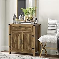 Looking for an accent cabinet that will complete your room? look no further than our small farmhouse buffet cabinet with storage.it's a great choice if you want to maximise your space without sacrificing style. With 2 barn door design and grey wash w...