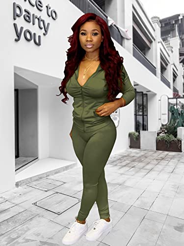 Adogirl Womens Sweatsuit Set Two Piece Outfits Top + Skinny Long Pants Tracksuits Jogging Suits Jumpsuits #TOP3