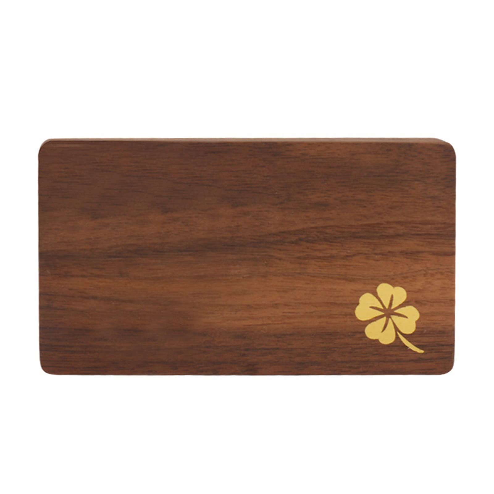 WCXOZERTY Business Card Holder Creative Office Surface Solid Wood Business Card Box for Office Home(Bronzing)