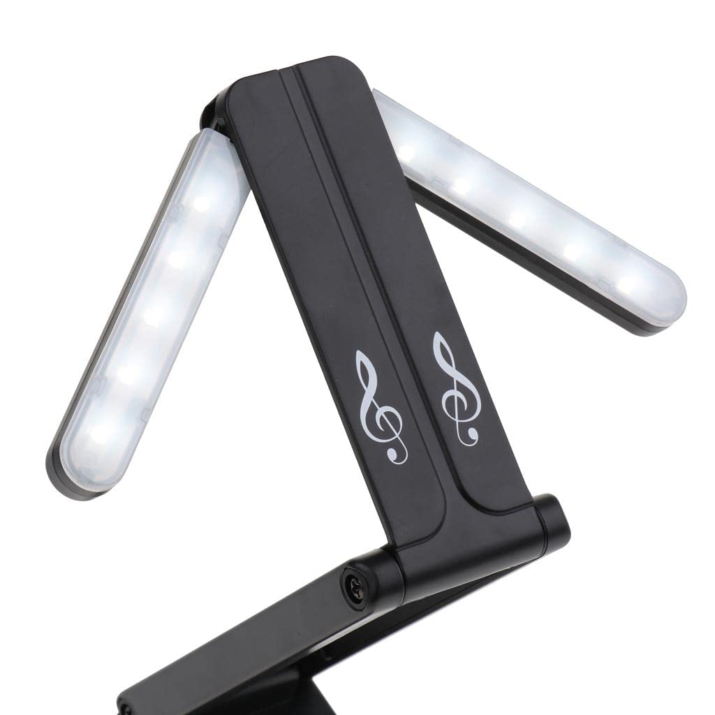 Lámpara de pie plegable para piano musical con LED recargable para cama, escritorio, lectura, estudio, tamaño compacto, diseño flexible de clip, perfecto para soportes de música, pianos,