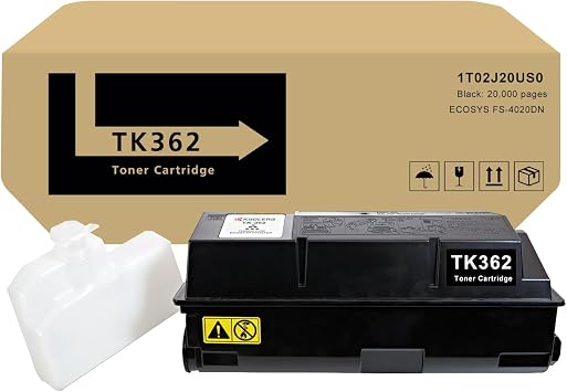 TK362 TK-362 1 Pack Black Toner Cartridge Compatible with Kyocera ECOSYS FS-4020DN Printer 1T02J20US0