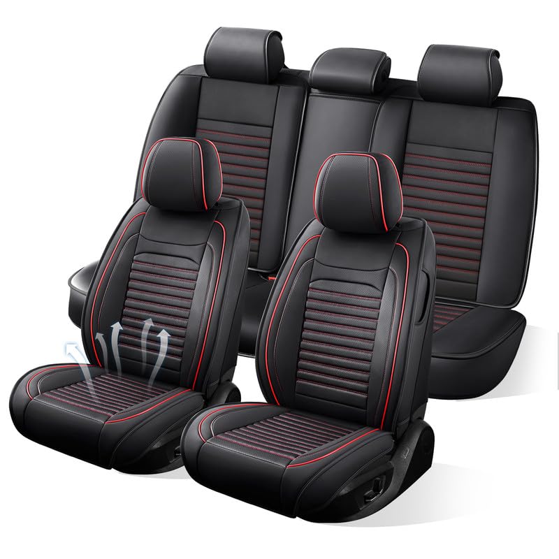 Image of Seat Covers Full Set Fit for Chevy /Chevrolet Blazer EV 2023-2026, BlackRed
