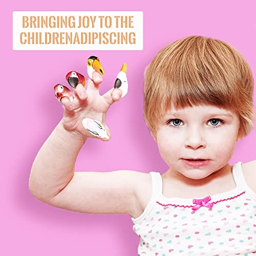 Bird Finger Puppets For Kids, Realistic Animal Hand Painted Puppet Toy Set,Gifts For Boy Girls Christmas 6Pcs (Bird Finger Puppets) #TOP2