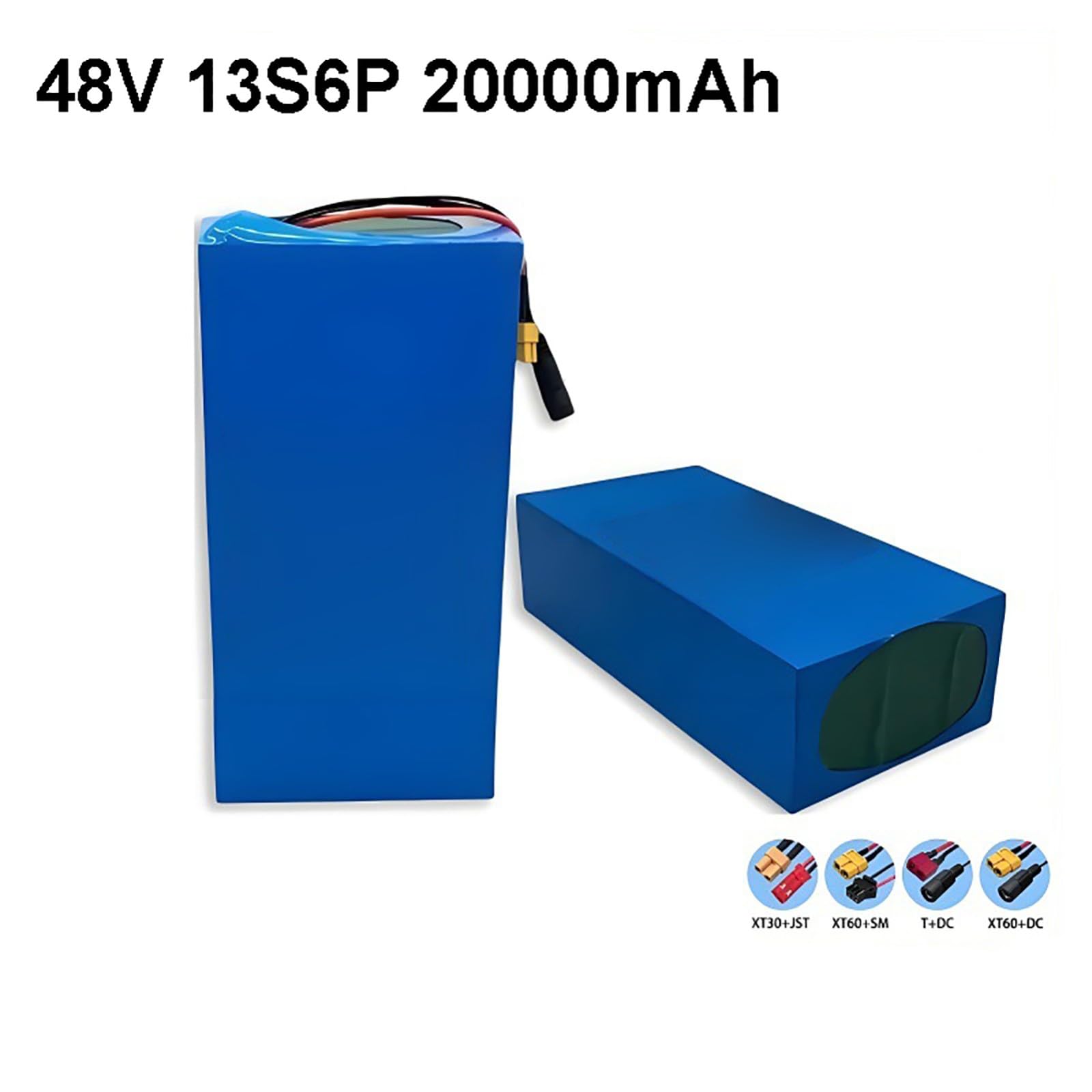 Batería para bicicleta eléctrica de 48 V y 20 Ah, batería de litio 13S6P, batería recargable de iones de litio de 48 V, paquete de baterías para bicicleta eléctrica, patinete eléctrico 48V 20Ah,T+DC