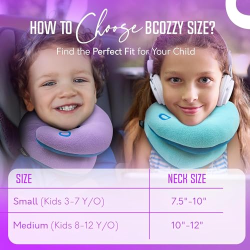 BCOZZY Kids Chin Supporting Travel Pillow for Ages 3–7- Patented Soft Neck Pillow for Head and Chin Support in Car Seat and Airplane. Comfortable Travel Essential. Small Size, Bag, Light Purple by BCOZZY - Image 5