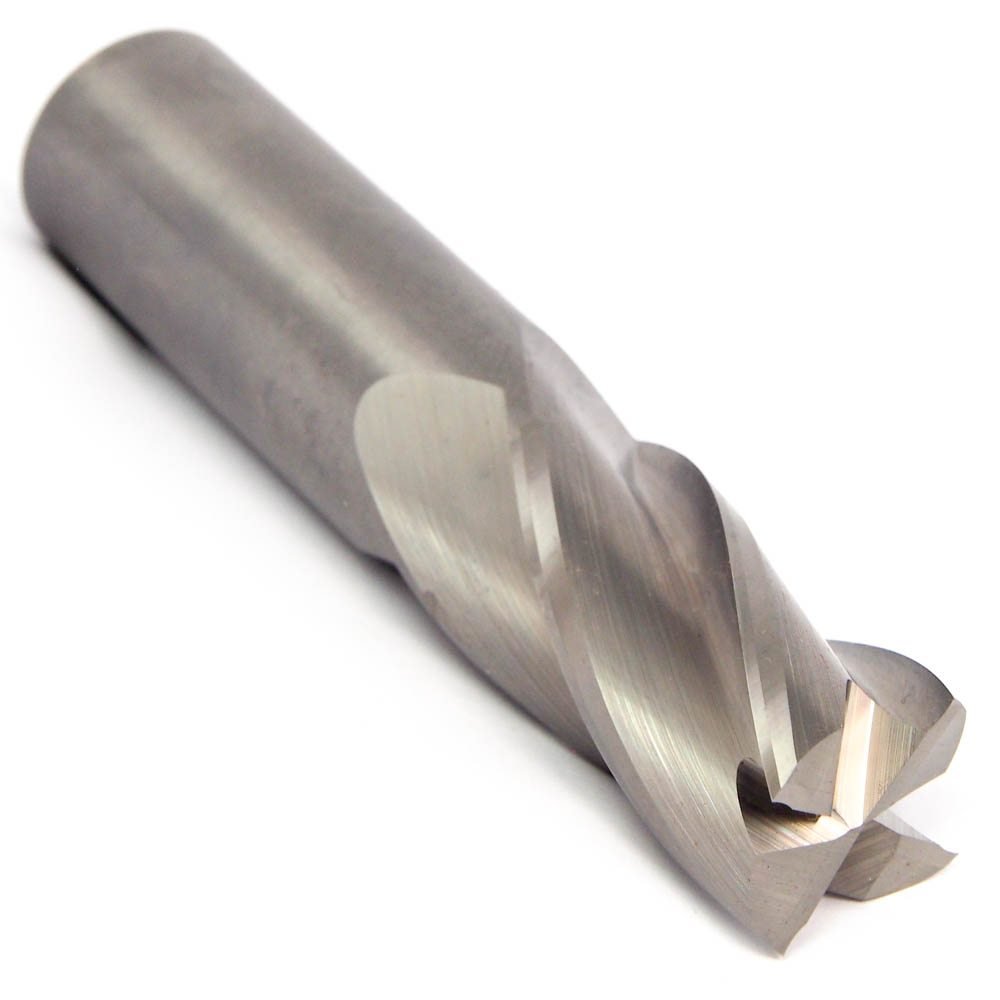 Titan TC10533 Solid Carbide End Mill, Regular Length, 4 Flute, Square End, 30 Degree Helix, Uncoated, 1/2" Size, 1/2" Shank Diameter, 3" Overall Length, 1-1/4" Cutting Length