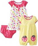 Watch Me Grow! by Sesame Street Baby Girls' 3 Piece Ladybug Dress Set