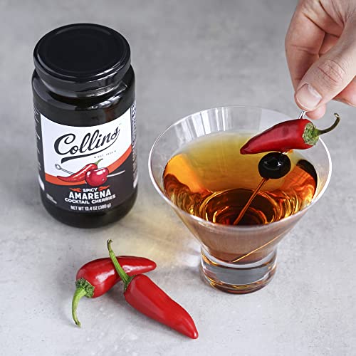 Collins Spicy Amarena Cherries in Syrup, Black Cherries for Old Fashioned or Manhattan, Cocktail Cherries, Garnish for Cocktails or Desserts,13.4oz - Thumbnail 5