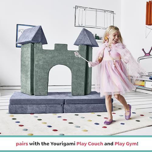 Yourigami Kids and Toddler Play Castle, Playroom Couch Add-On Set, Durable Modular Design, Green Meadows by YOURIGAMI - Image 6