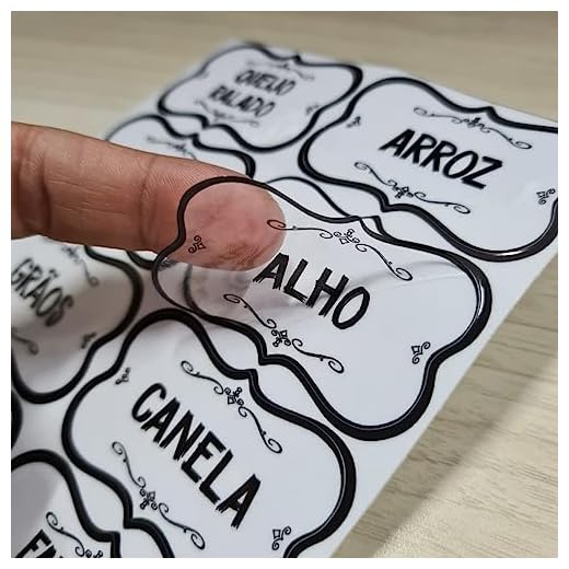 50 Etiquetas Adesivos Para Potes Mantimentos Temperos Cozinha (Transparente)