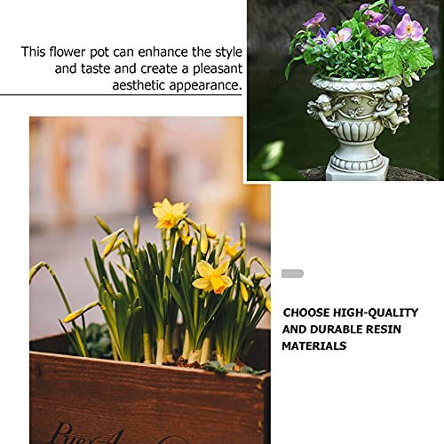Happyyami Decor Sculpture Plant Decorative House Vase And Flower Face Or Holder Center Planter Beige Drain Friends Garden Vintage Kids Office European Greek Pot Front Table Tale Cactus #TOP2