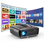 Tageslicht Beamer 2400ANSI Ultra HD 4K HDR10 Tagsüber Smart Projektor mit Tof Autofocus HDMI eARC/CEC WiFi6 Bluetooth5.4 40W DB Audio WLAN Beamer für Heimkino Gaming Decken