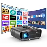 Tageslicht Beamer 2400ANSI Ultra HD 4K HDR10+ Tagsüber Smart Projektor with Tof Autofocus HDMI eARC/CEC WiFi6 Bluetooth5.4 40W Dolby Audio WLAN Beamer für Heimkino Gaming Decken