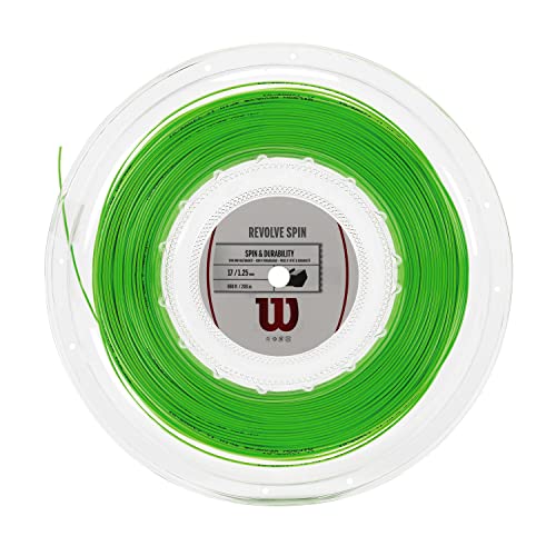 Wilson Tennissaite Revolve Spin, Polyester Revolve Spin Tennis String Green 17G