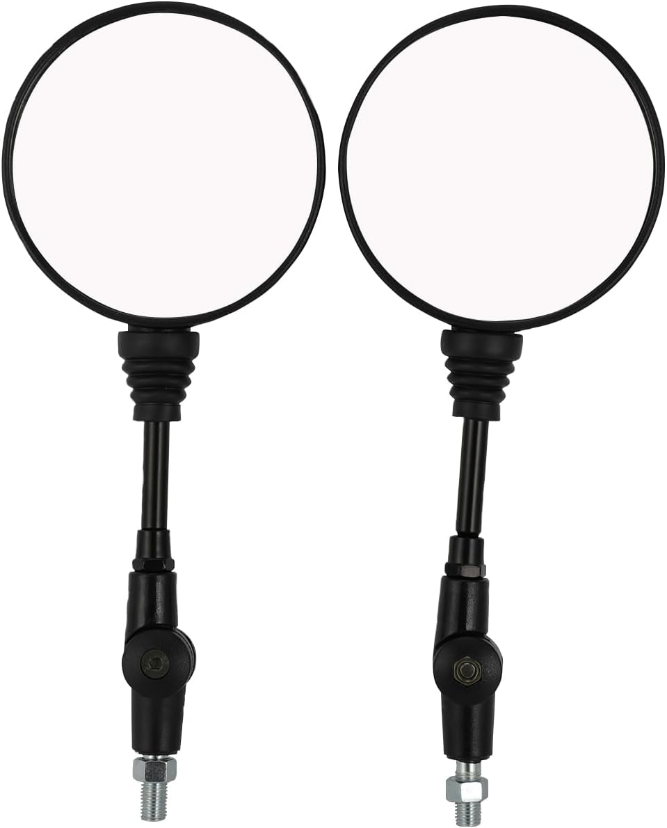Motorcycle Rear View Side Mirrors Round Foldable Mirror 10mm Bolt 7/8" Handlebar Mount Universal for Adventure Street Dirt Bike Motorbike ATV UTV Scooter Moped Snowmobile Quad Black