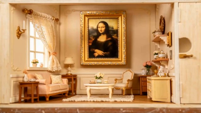 Amazon.com: LUOZZY Mini Mona Lisa Painting Model for Dollhouse