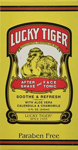Lucky Tiger After Shave and Face Tonic (8 Fl Oz) – Alcohol-Free Aftershave Lotion for Men – Soothing Face Toner with Aloe Vera, Calendula & Chamomile for Razor Burn Treatment