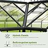 AMERLIFE 12x10x8 FT Hybrid Polycarbonate Greenhouse, Quick-Connect Aluminum Frame with Dual Roof Vents & Double Doors, Walk-in Outdoor Garden Greenhouse with Gutters, Black #4