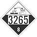 NMC DL187UV50, DOT Placard Sign"Corrosive 3265 8" (3 Packs of 50 pcs)