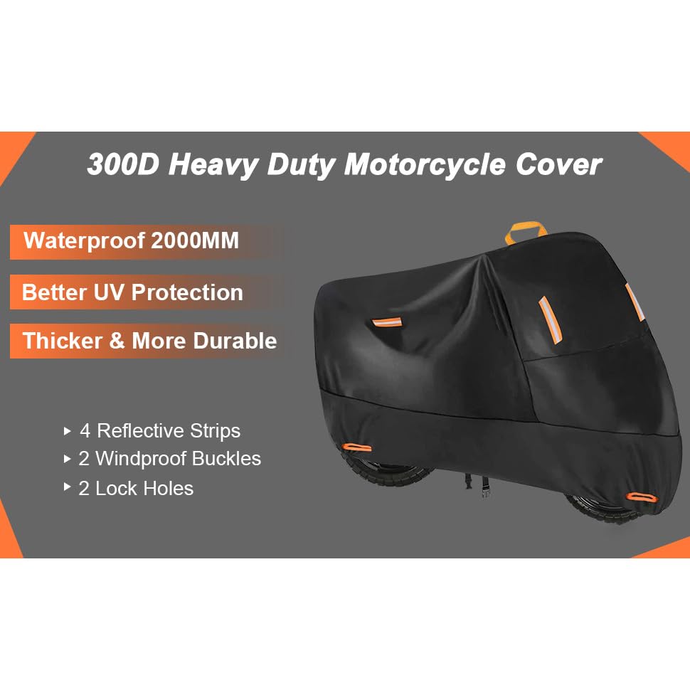 OPSOL Telo Coprimoto per BMW R900RT, R1200R, R1200RT, R1200ST, R Nine T,UV Panno Oxford Copertura Motociclo con Fori di Bloccaggio Copri Moto,XL