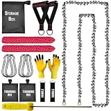55 Inch High Limb Rope Saw – Dual Sided Pocket Chainsaw with 70 Sharp Teeth 360° – Rope Tree Saw High Limb Tool with Storage Box for Outdoor Adventures