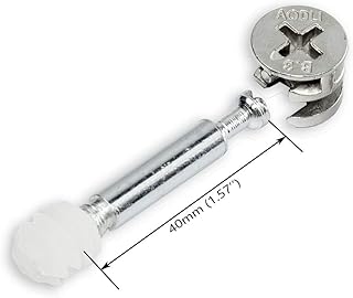 30 Packs Furniture Cam Fitting with Dowel and Pre-Inserted Nut, Metal Cam Lock Nuts for Cabinet Drawer Dresser and Wardrobe Furniture Panel Connecting, CLN-03MP