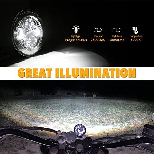 image for TRUCKMALL 7 inch LED Headlight Fog Passing Lights DOT Kit Ring Motorcy