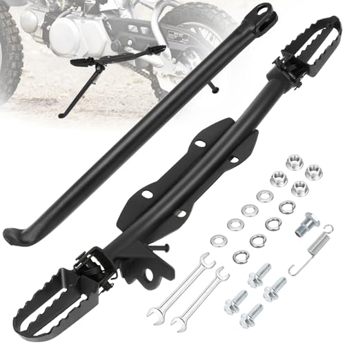 Image of HIAORS Dirt Bike Foot Peg Mount Bracket Kickstand Kit Compatible with SSR 110 125 CRF50 XR50, Motorcycle Foot Pegs Bracket for 110cc 125cc TaoTao Coolster Baja Apollo Thumpstar Kayo Pit Bike Parts
