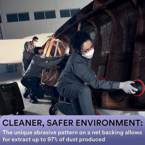 3m xtract net disc 710w 5 in 12 piece multi-pack hook and loop sanding discs 80 120 180 220 240 320 virtually dust-free assorted grades 66584