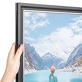 ArtToFrames 16x20 Inch Black Picture Frame, This 1.25 Inch Custom MDF Poster Frame is Black Velvet with Silver - 1.25' - Comes with Economy Acrylic and Corrugated Backing (WOMBW275-1231-16x20)