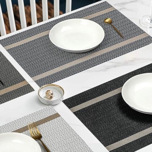 Set de table rectangulaire résistant à la chaleur lavable en PVC 45x30