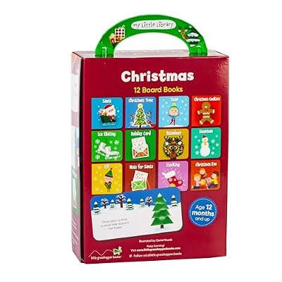 My Little Library: Christmas - 12 Mini Board Books for Babies & Toddlers | First Christmas Stories with Santa, Reindeer, Snowmen and more | Holiday Gift Set in Keepsake Box Hardcover September 15, 2020