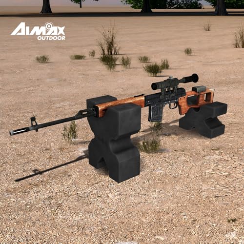 Aimax Outdoor 2 Pack Shooting Rest of Multiple Sizes, High Density Foams Rifle Rest, Precision-Enhancing Shooting Benches Portable Rest, Recoil Reduction, Resistant to Gun Oil