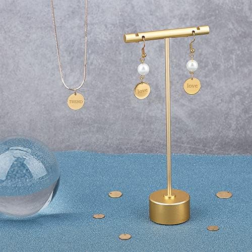 CREATCABIN 18K Gold Plated 60Pcs 3 Sizes Stamping Blank Tag Flat Round Charms Disc Golden Earring Pendants Stamping Blank Tag Pendant Necklaces DIY Craft Jewelry Making 8/10/12mm