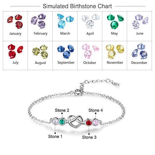 Kaululu Personalized Birthstone Heart Bracelet Or Anklet Custom For Women Girls Custom Made Jewelry For Mothers Day Sweet Gift (Style 1) #TOP2