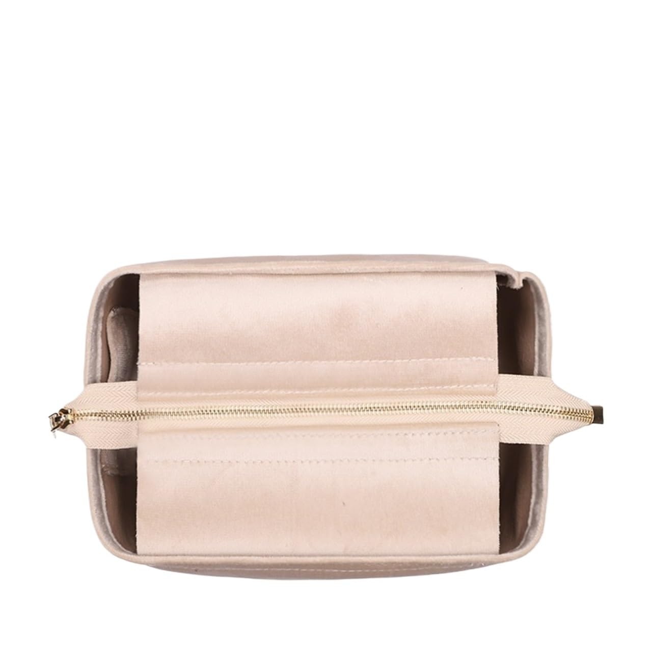NJIEzhao Felt Handbag Insert Bag Organiser For Small Tote Suede Makeup Organizer Insert(Suede beige cover)