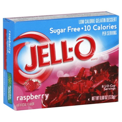 JellO Sugar Free Raspberry Low Calorie Gelatin Dessert
