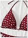 SOLY HUX Women's Polka Dots Print Bathing Suit Halter Triangle Tie Side Bikini Sets Two Piece Swimsuit Burgundy Polka Dots Medium