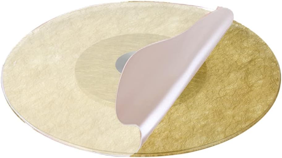 70/80cm Gold Wire Dining Table Turntable with PVE Transparent Soft Mat 360° Rotating Tempered Glass Lazy Susan Turntable for 100-120cm Dining Table