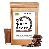 BIO Whey Protein-Pulver Schoko [aus Deutschland] ohne Soja - Hochwertige Bio Eiweiß-Shakes » 100% NATÜRLICH « 600g Bio Eiweiß-Pulver Schokolade aus Premium Molkenprotein-Pulver